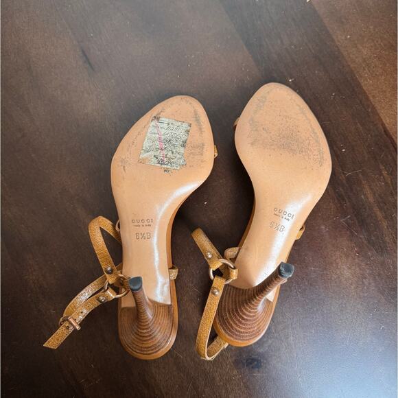 Gucci by Tom Ford Bamboo Strappy Heeled Sandals - Size 6.5 - Picture 7 of 7